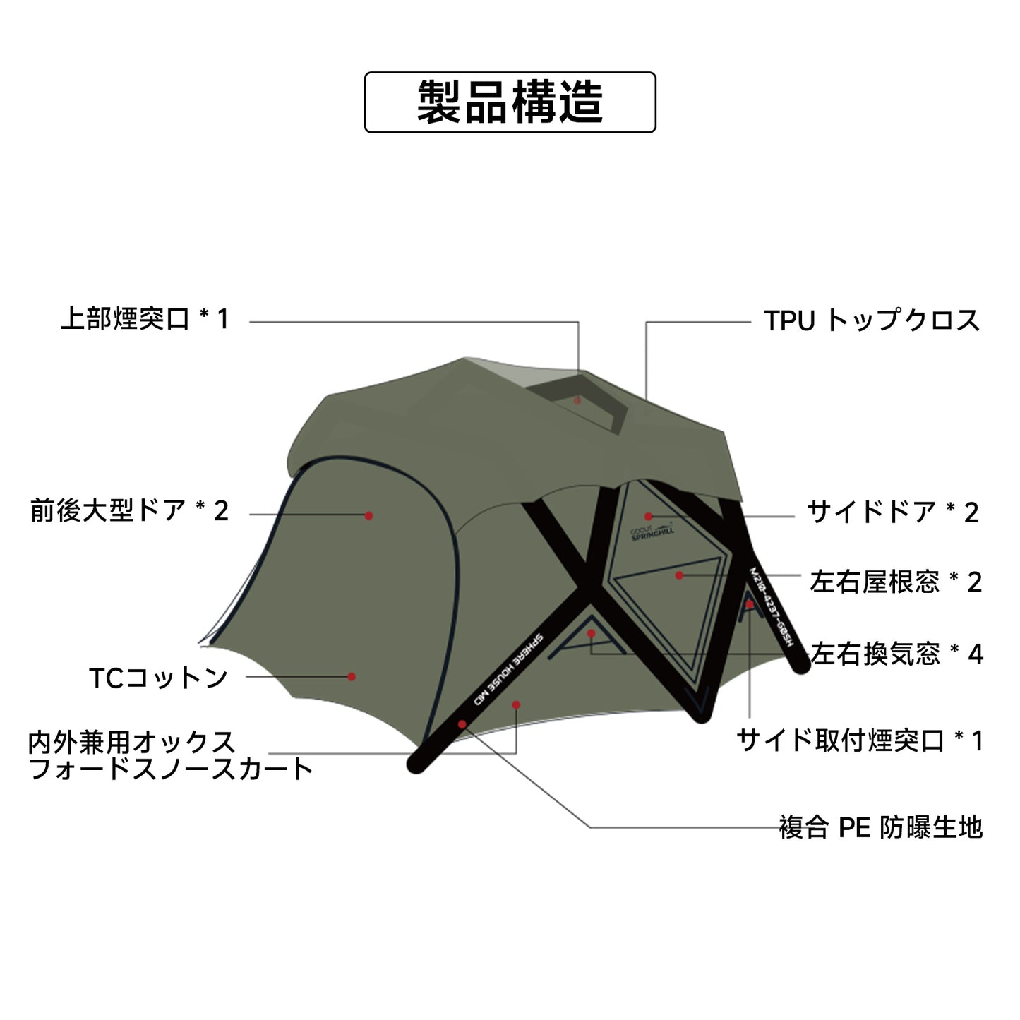 Springhill エアドームテント TCコットン（予約受付中）