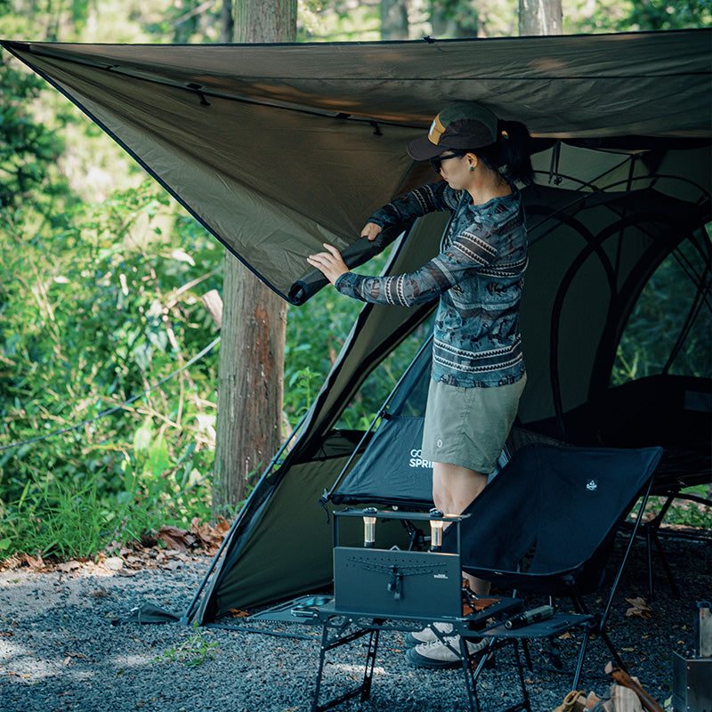 【試し張りのみ】GooutSpringhill 蓬萊 4PシェルターTC BK 試し張りのみ】GooutSpringhill 蓬萊 4PシェルターTC BK - メルカリ